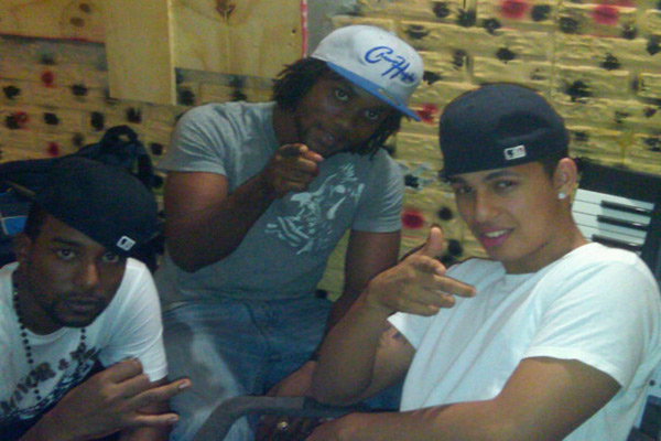 JAMAICAN DANCEHALL ARTIST Chan Dizzy in the studio with Russian