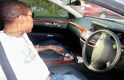 photo of Vybz kartel on his new ride
