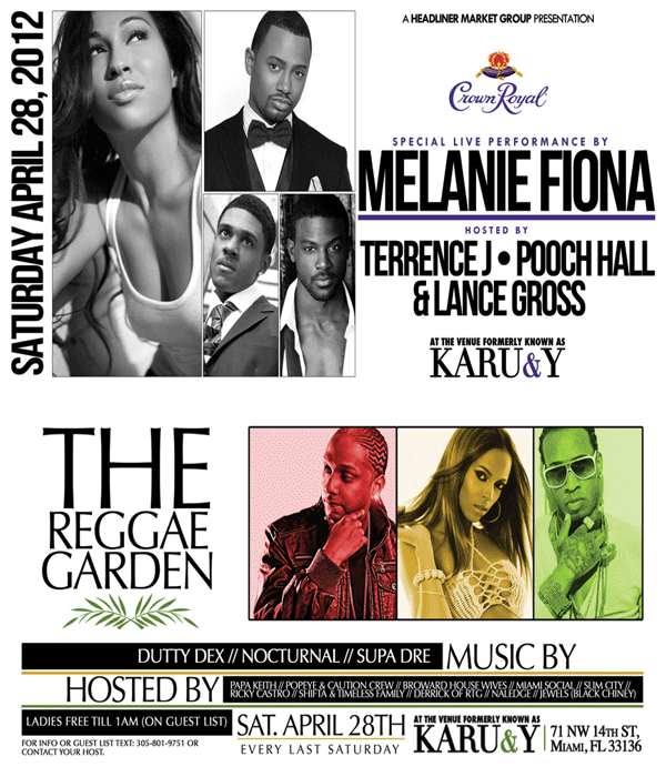 The Reggae Garden Melanie Fiona live april 28 miami