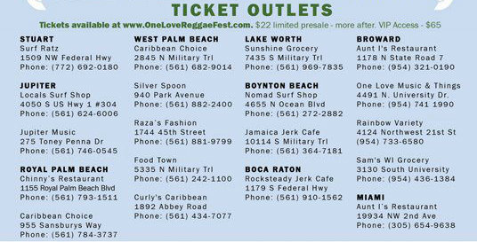 one love reggae concert tickets