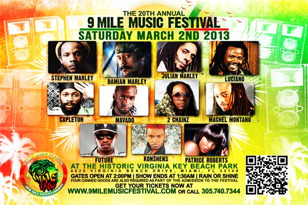 20th annual 9 mile music festival miami march 2 2013