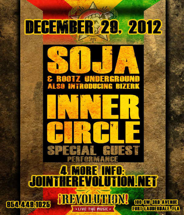 Soja & INNER CIRCLE LIVE IN FORT LAUDERDALE DEC 29 2012